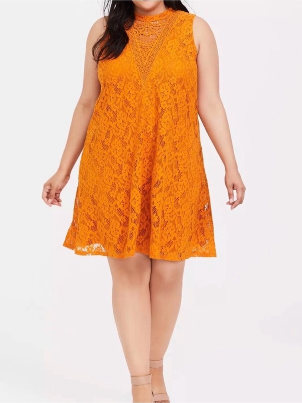 Torrid Mini Lace Trapeze Dress Golden Oak Yellow Size 2 Plus 2XL Autumn Fall